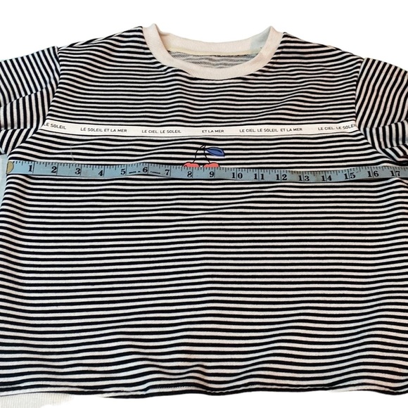 Bonpoint Cherry-Print Striped Girls Sweatshirt - Picture 5 of 7